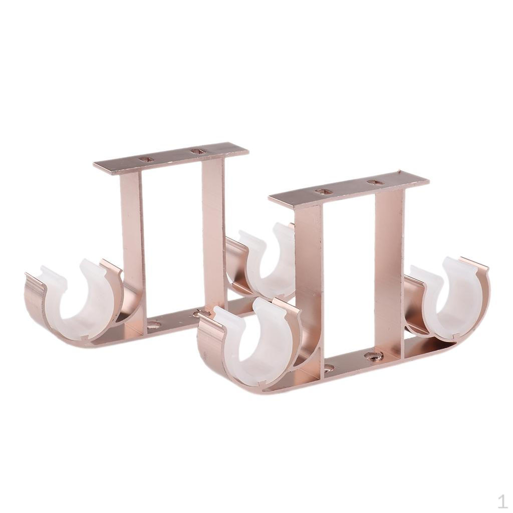 1 Pair Window Curtain Rod/Pole Holder Drapery Rod Wall Mount Brackets Support