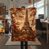 Paris Eiffel Tower Print Flannel Blanket, High quality Comfortable for All Seasons, Home Decor, Warmth and Comfort, Perfect for Christmas Gifts85