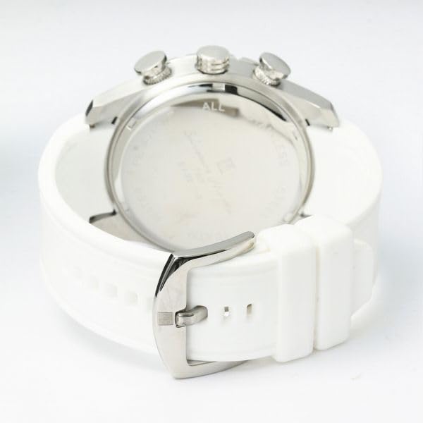 Authentic Salvatore Marra Watch SM22111-SSGRWH, 10 ATM Water Resistant, Date Display, Chronograph, Rubber Strap, SSGRWH
