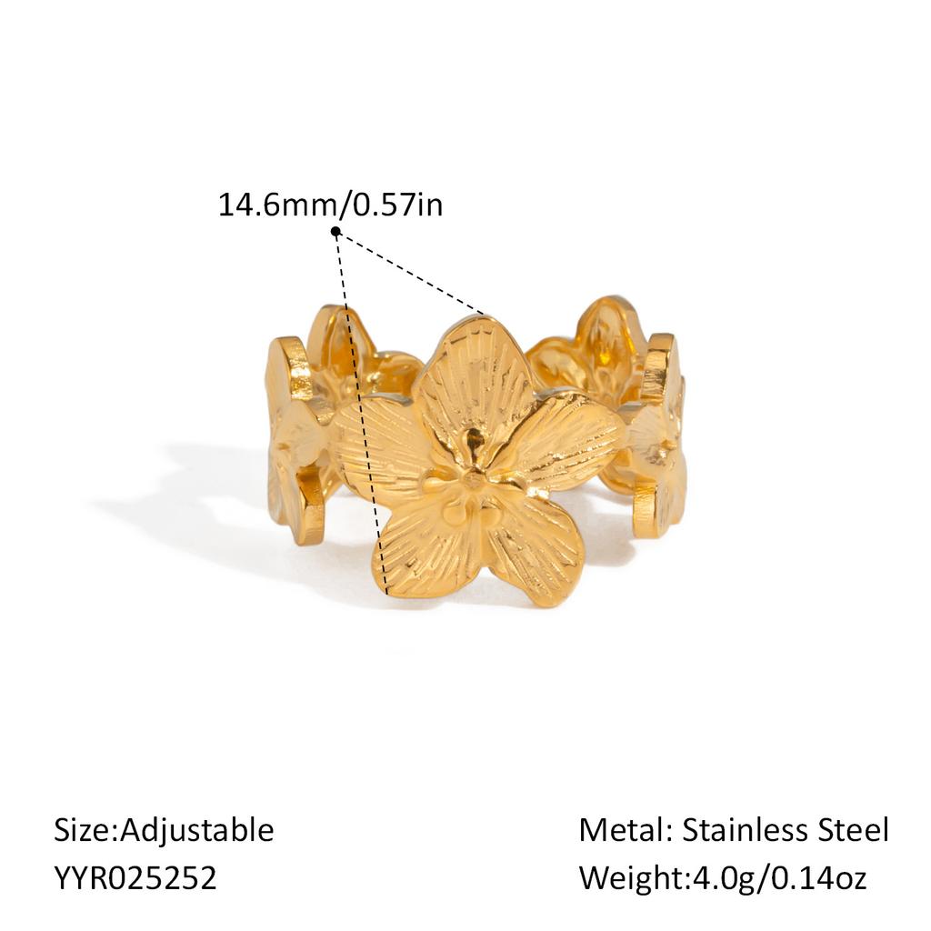 2025 Summer Ocean Rings For Women Gold Color Stainless Steel Shell Starfish Charm Figure Accessory