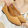 Pantofi de vară pentru femei, culoare solidă, cu vârf ascuțit, cu talpă plată, pantofi casual respirabili pentru femei, pantofi din pânză ajurată pentru femei, pantofi simpli franțuzești care nu obosesc picioarele