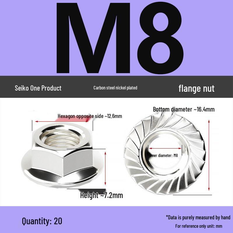Electroplated Galvanized Hex Flange Nut with Anti-Slip Tooth Washer Cap, M3-M16
