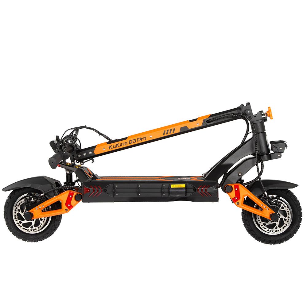Elektrická kolobežka Skladacia Kukirin 10" 1200Wx2 Dvojmotorová Elektrická kolobežka pre dospelých 52V 23,4AH Maximálny dojazd 80 km Nosnosť 120 kg Čierna G3 Pro
