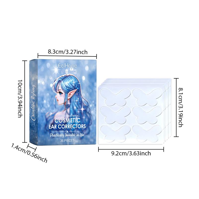 12Pairs Butterfly Shape Cosmetic Ear Corrector Elf Ear Stickers Ear Supporters Self Adhesive Invisible Ear Stickers