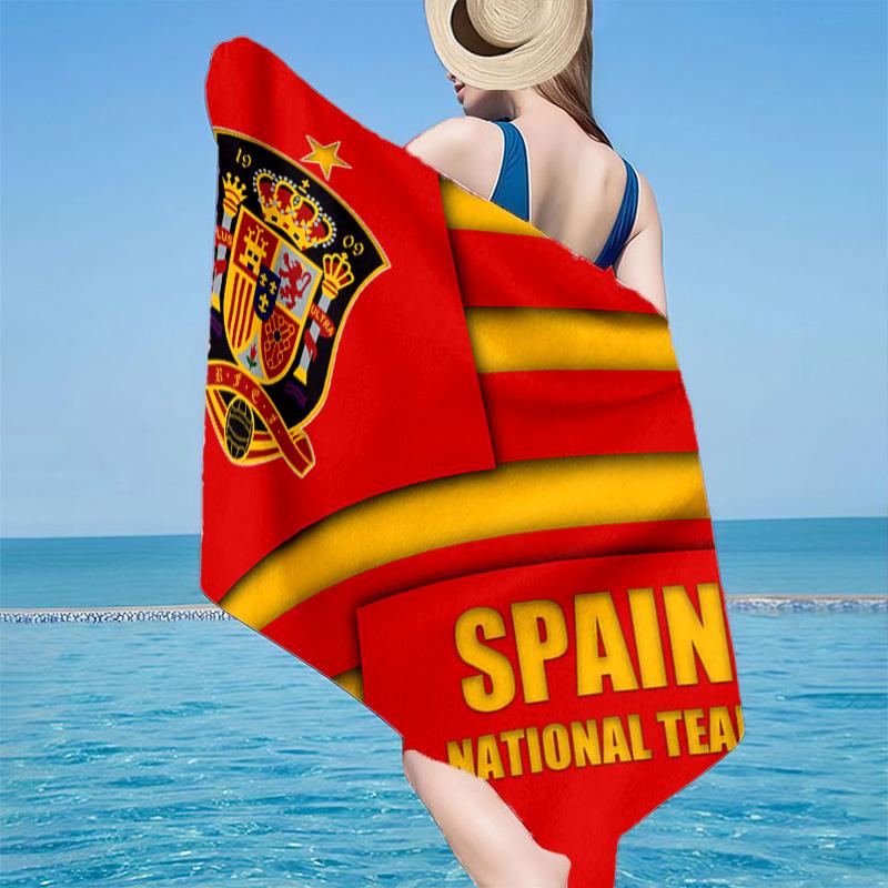 Spanisches Nationalwappen Strandtuch, Schnelltrocknend, Pflegeleicht, Für Fitness und Strandurlaub geeignet, Sport-Essential Fan-Geschenk