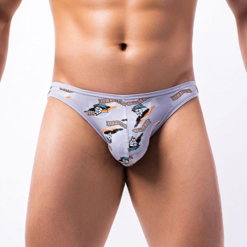 Men's Sexy Low-Rise Briefs Stylish Printed Comfort Underwear Breathable Body-Hugging Briefs