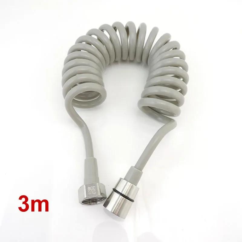 3M Flexible Spring Shower Head Hose Tube Plastic Water Toilet Bidet Sprayer Telephone Line Soft Hoses Bathroom Accessories