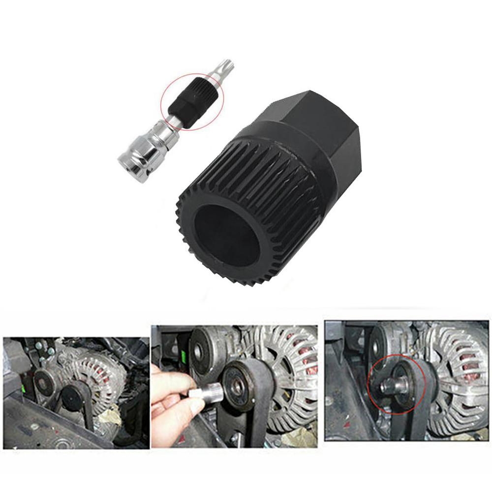 33 Teeth Alternator Clutch Generator Pulley Removal Socket Bit Tool Car Repairing Accessory Freewheel Pulley Removal Tool