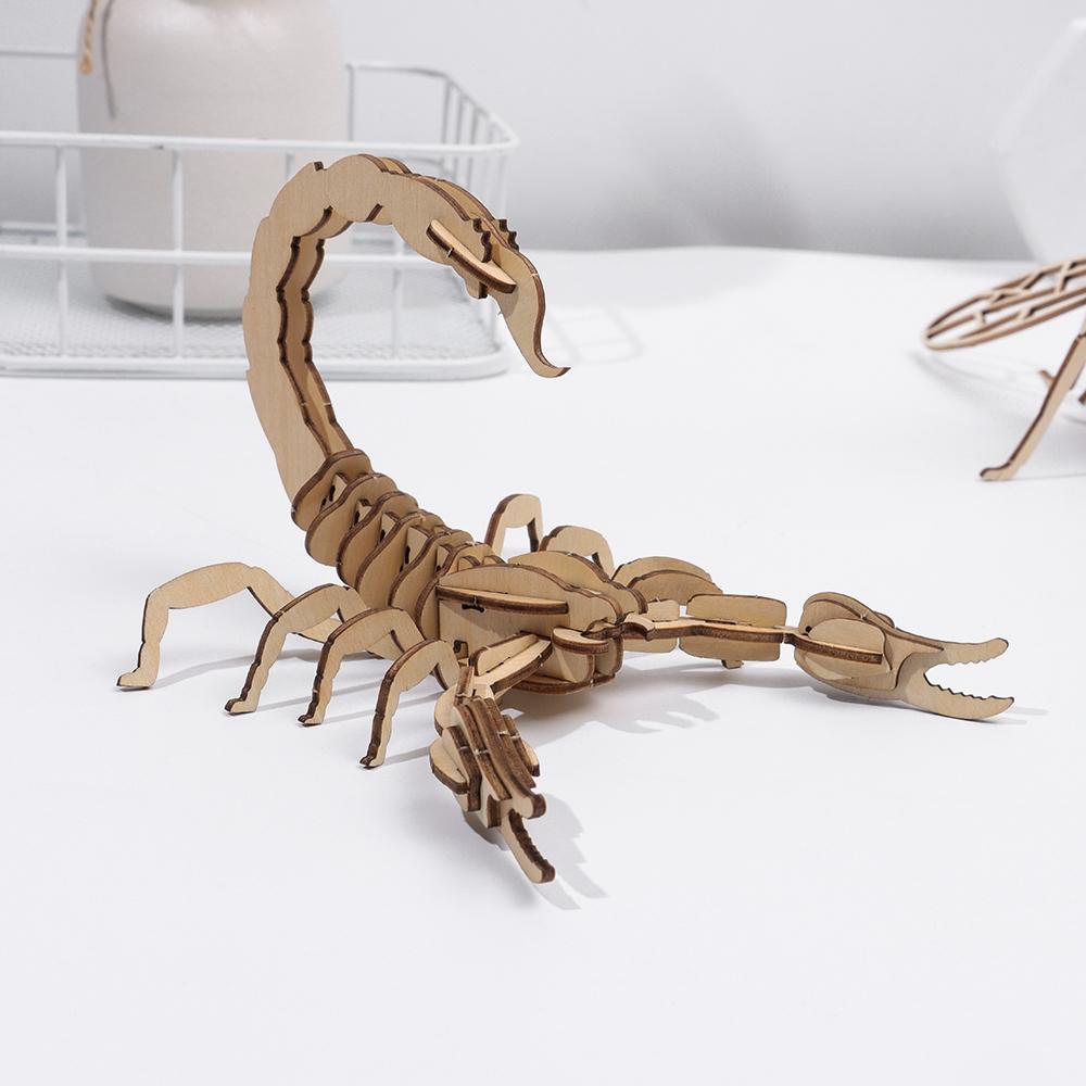 Assembly Toy Handmade Wooden Puzzle Wood Insect Animal DIY Jigsaw Board Montessori 3D Puzzle