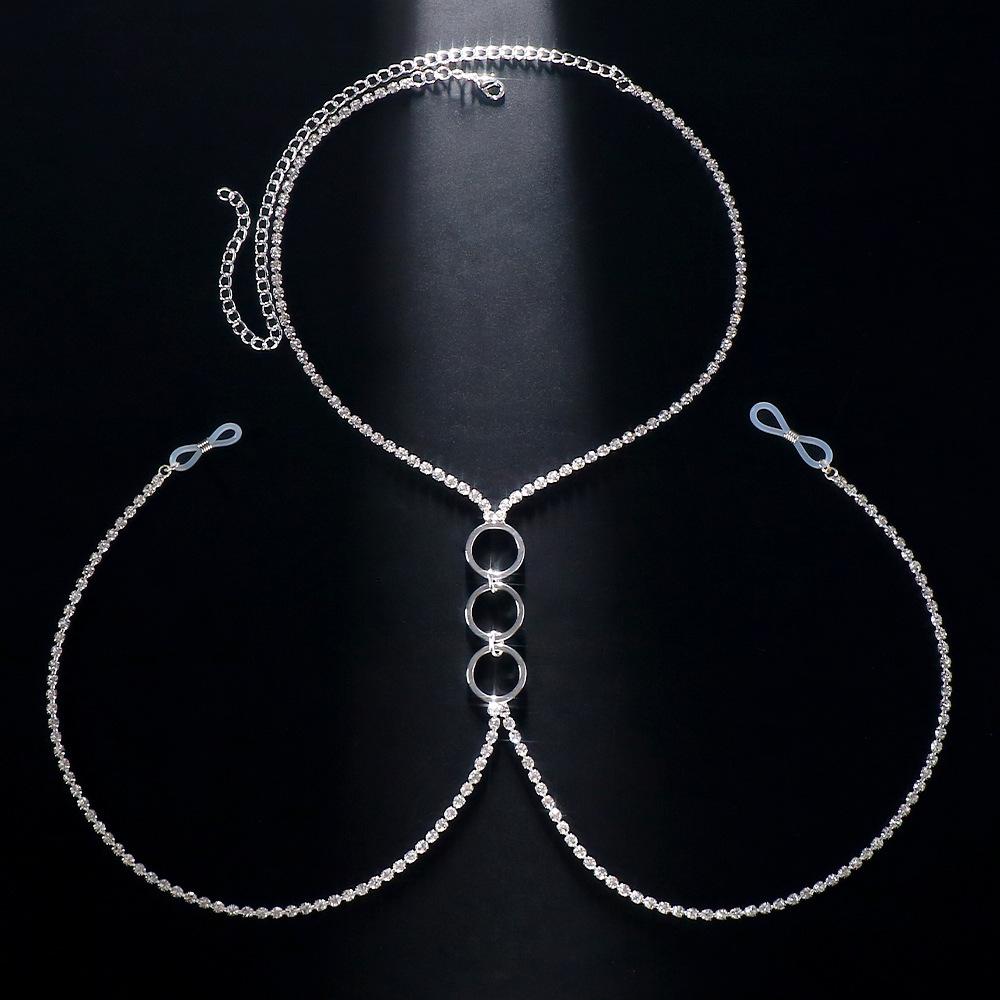 

Круглая Секуальная Цепочка на Грудь Цепочка на Тело Ночной Клуб Бикини Цепочка на Грудь со Стразами Цепочка на Тело серебряный