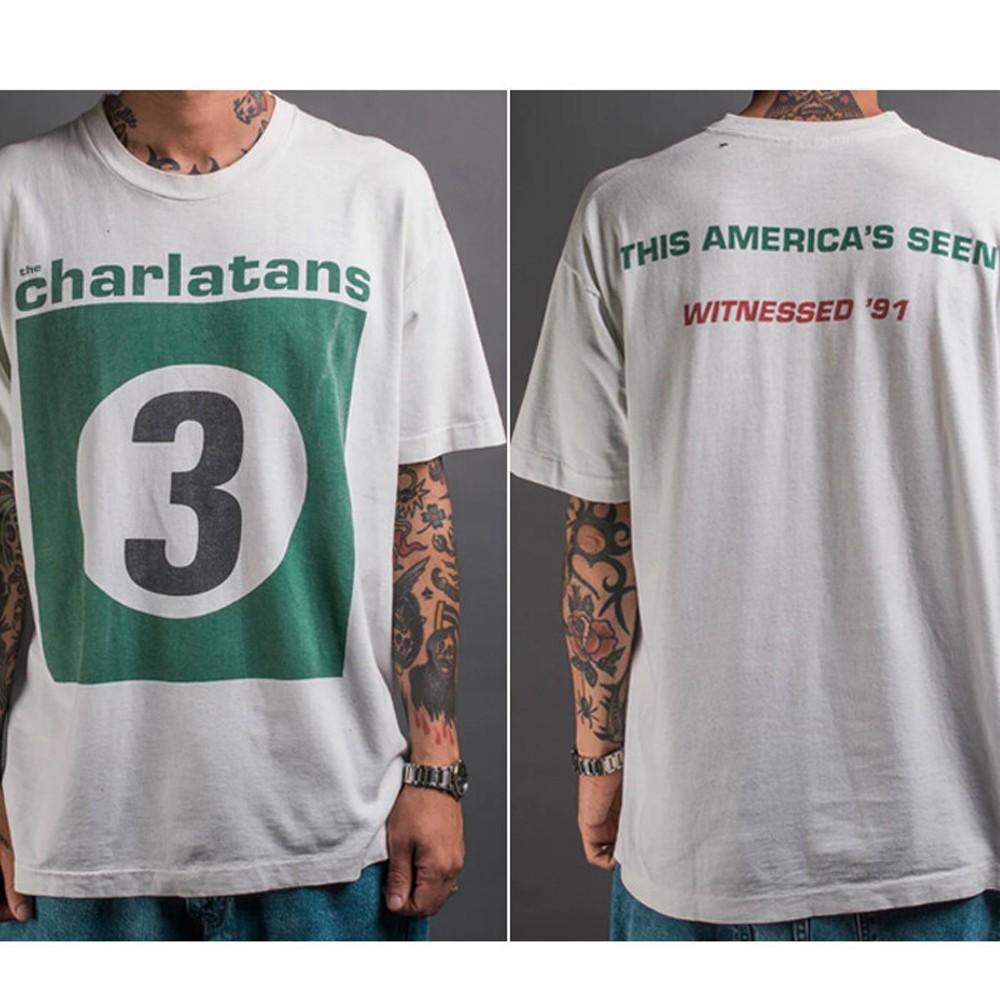 1991 The Charlatans This America’s Seen Witnessed T-Shirt 2 sided 20D1566 Unisex T-Shirt XXL