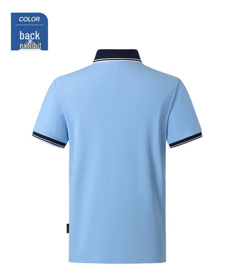 Light Blue Short-Sleeve Polo School Uniform Set for Middle and High School Students
