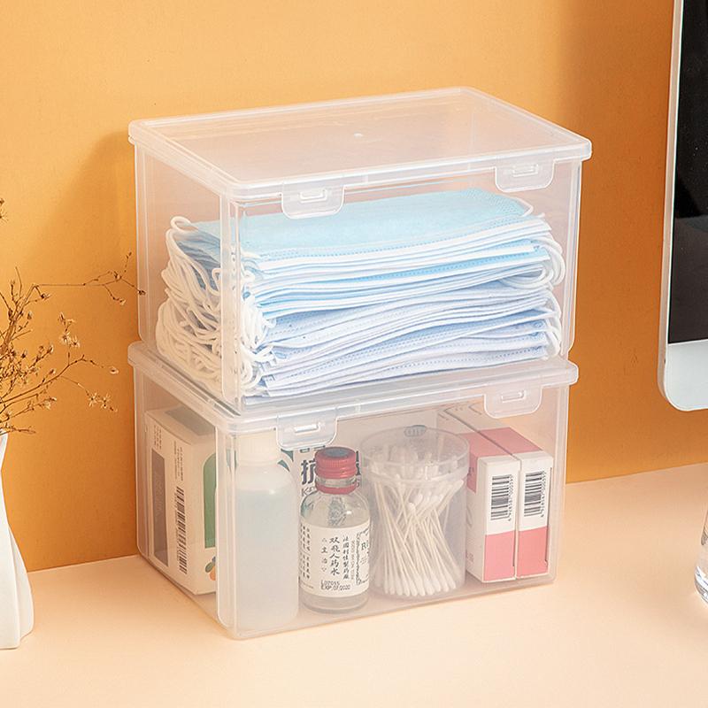 1 ks Úložný box na roušky Domácí prachotěsný Uzavíratelný Velkokapacitní box Vodotěsný Prachotěsný Úložný box na drobnosti Držák