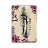 Japanese Samurai Metal Tin Signs Wall Art Character Posters Decor Home Room Decorating Picture for Bar Living Room