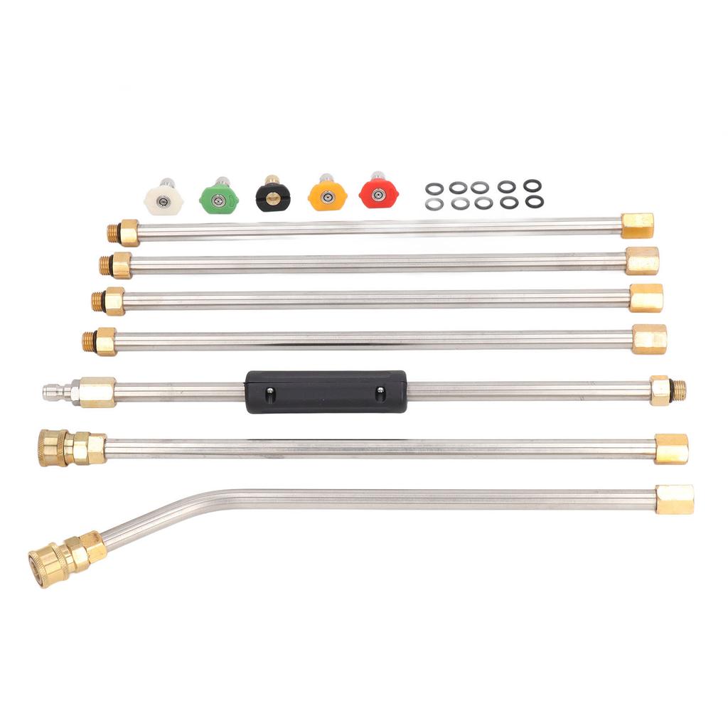 High Pressure Power Washer Extension Wand Set 4000PSI Gutter Cleaning Tool with 5 Nozzle Tips for Car