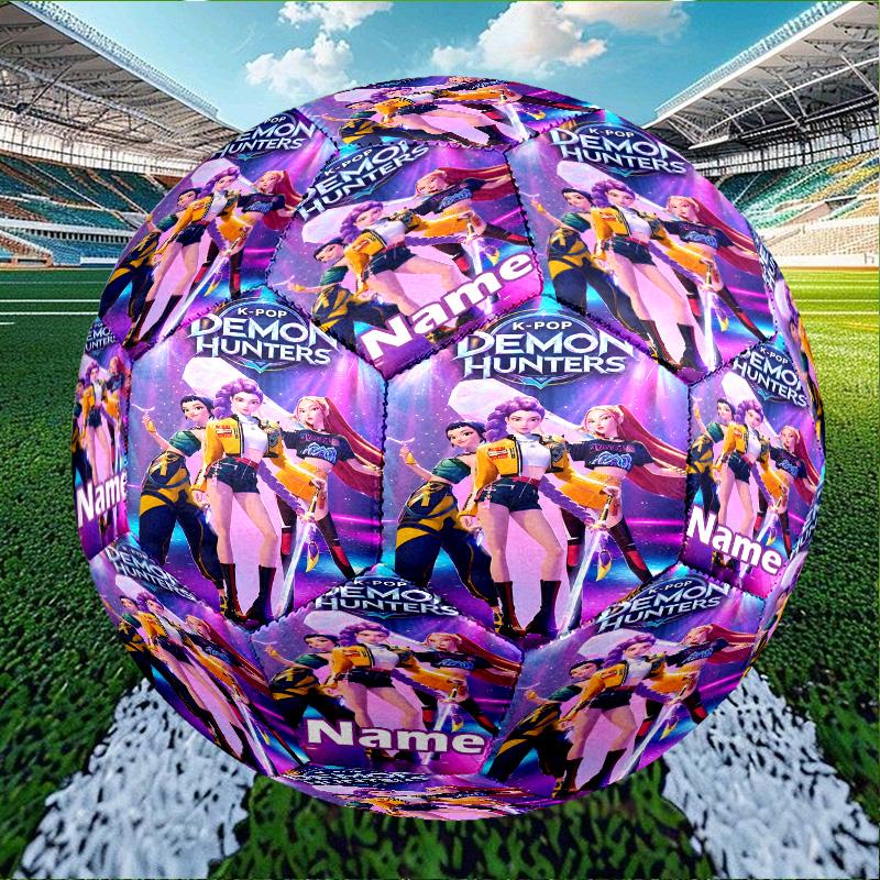 Custom Name Personalized KPop Hunters-A Print Size 5 Soccer Ball Training & Match Football, for Team, Kicking, Gift for Football Enthusiasts