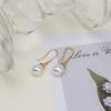 Pearl Dangle Earrings Gold Color Simple Style Classic Long Hanging Earring Personality Women's Party Jewelry