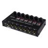 Stereo 6 Channel Mixer Sound Mixer 6 Stereo Distributor Volumes Control Mixing for Electric Guitar Keyboards Drum
