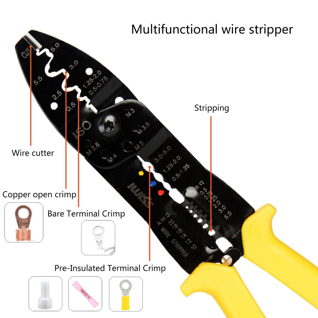 Multifunctional Wire Stripper Wire Crimper Wire Stripper Cutter Repair Tool Wire Stripping Tool Durable Wire Stripper