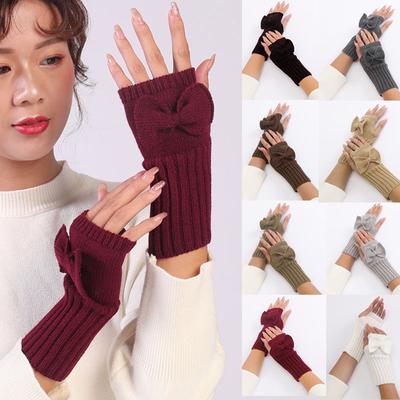 1 Paar Lange Fingerlose Handschuhe Damen Fäustlinge Winter Armstulpen Gestrickte Ärmel Weiche Mädchen Anime Kleidung Punk Gothic Lolita Handschuhe