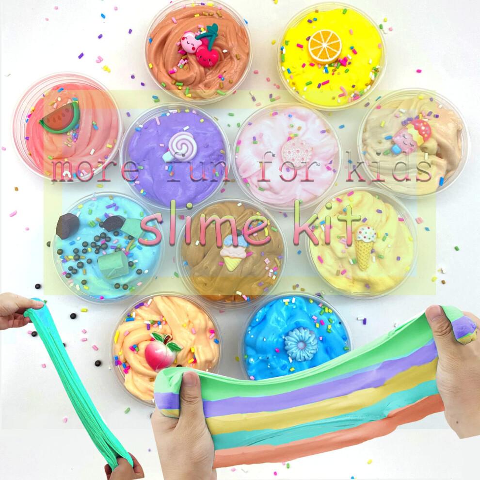 HFCHUPIN Butter Slime Kit for Girls and Boys 11pack with Scent Stretchy and Non-Sticky Stress Relief Fidget Toy Birthday Gift and Party Favo