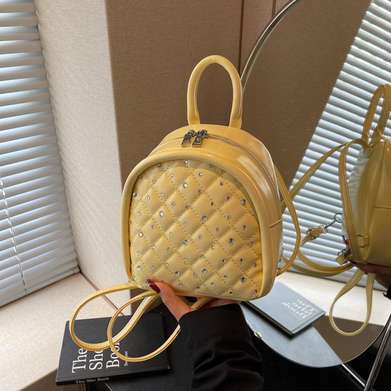 Rhombus Embroidered Thread Women's Backpack New Trendy Fashion Versatile Casual Backpack Small Backpack