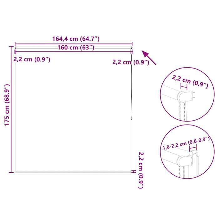 VidaXL Store Enrouleur Occultant 160x175 cm Noir Fenêtre Chambre à Coucher 240143