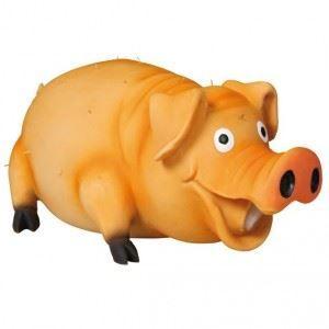 Jouet - Trixie - Cochon poilu - Latex - Mousse polyester - Petit chien
