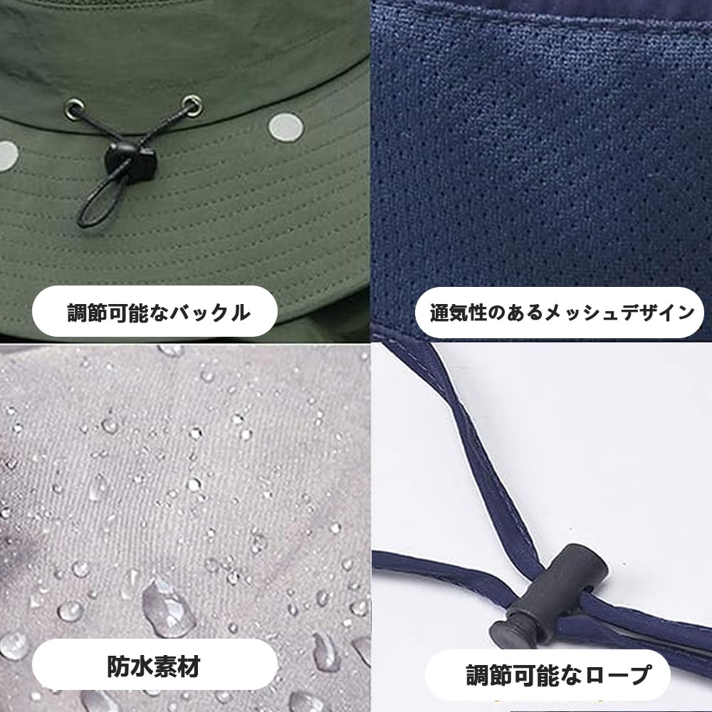 Safarihut für Sonnenhut für Bergsteigen Angeln Sonnenschutz für UV-Schutz Outdoor-Sport [QIKEJI] Damen, Herren, Hut, Hut, Herren, Netz, Schutz,