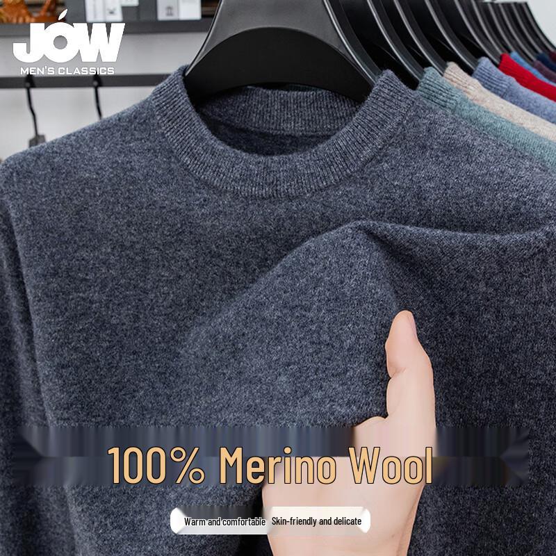 

Чоловічий светр JOW зі 100% мериносової вовни з круглим вирізом M (48)