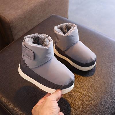 Zapatos de algodón para niños, sencillos y elegantes, informales, de EVA, de tela de plumón alta, zapatos de algodón para bebés de invierno