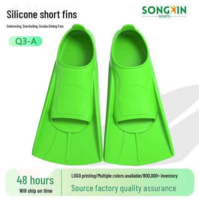 Professional Short Silicone Pupu Children's Diving Flippers - Training Swimming Fins
