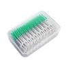 Green Silicone Interdental Brushes with Floss, 200 Pieces Per Box, Dental Picks for Oral Cleaning, Oral Hygiene Tools