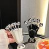 6Pcs New Stainless Steel Fruit Forks Set INS Ceramic Jar Dessert Forks with Holder Light Luxury Home Decoration