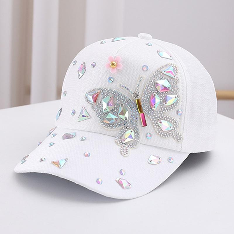 Butterfly Baseball Cap Women s Spring Summer Versatile Sunshade Hat Lace Pattern Baseball Cap Adjustable белый