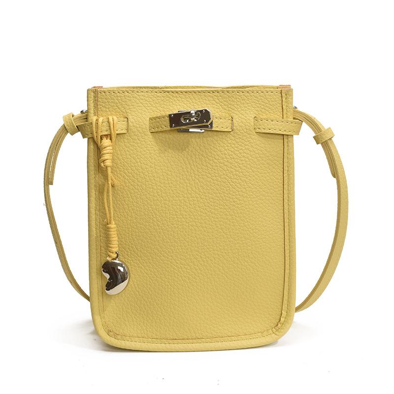 

Модная сумка Женская новая универсальная сумка на плечо Однотонная сумка-мессенджер Сумка для мобильного телефона жёлтый