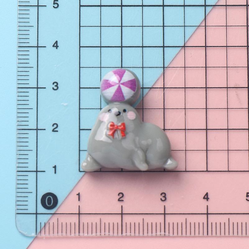 10Pcs New Cute Cartoon Circus Magician, Sea Lion, Clown Series Flat Back Ornament Jewelry Bows Accessories