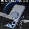 KEYSION Shockproof Matte Transparent Case for MagSafe for iPhone 17 Pro Max 360° Rotating Magnetic Ring Stand Phone Back Cover
