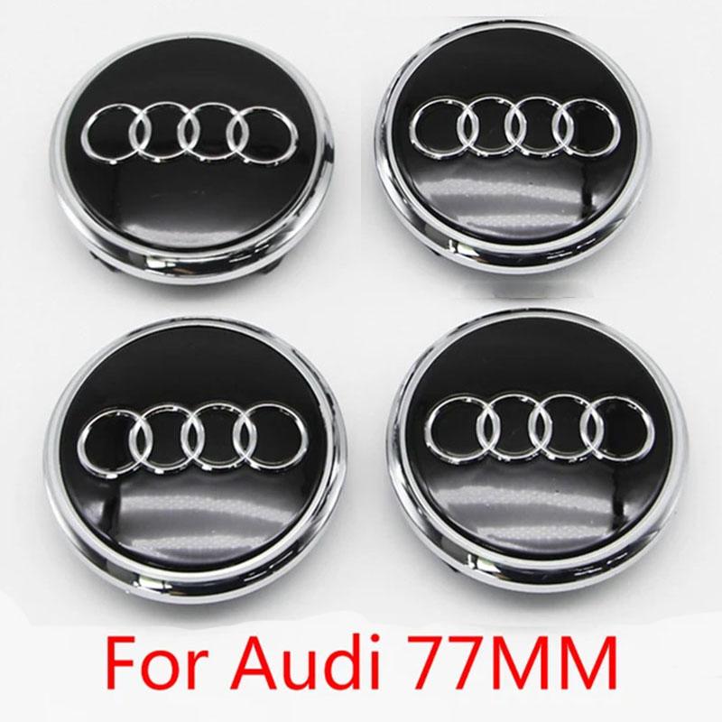 For Audi 8V4PCS 60mm 61mm 68mm 69mm 77mm Car Wheel Center Cap Hub Cover Badge For Audi A6 A3 A4 A5 A6 Q2L Q3 Q5 Q7 Q8 R8 Hubcap Accessories