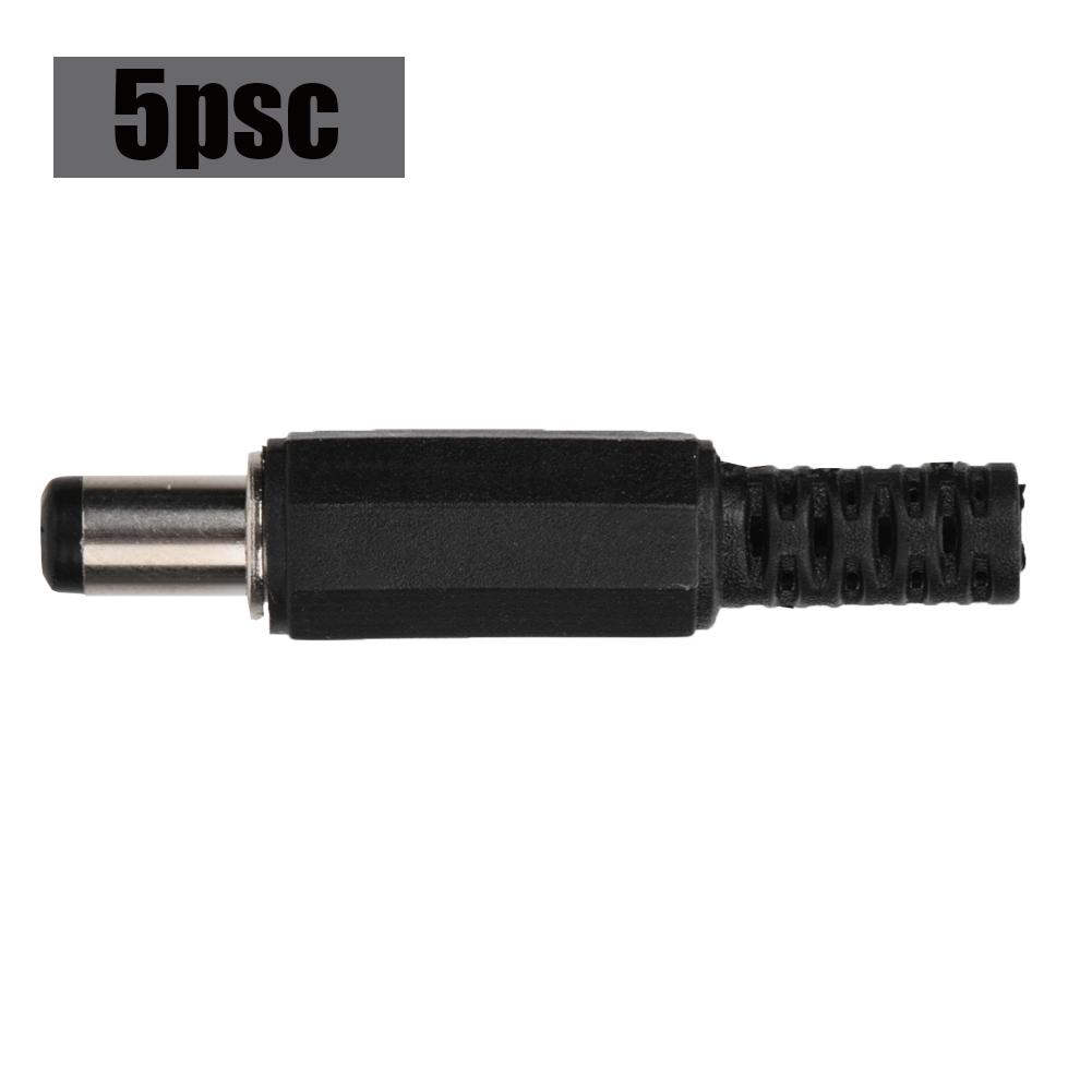 5pcs 2.1mm x 5.5mm Male DC Power Plug Jack Coaxial Connector Adapter