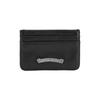Chrome Hearts Scroll Silver Leather Card Holder Unisex Accessories Black CH-2270119