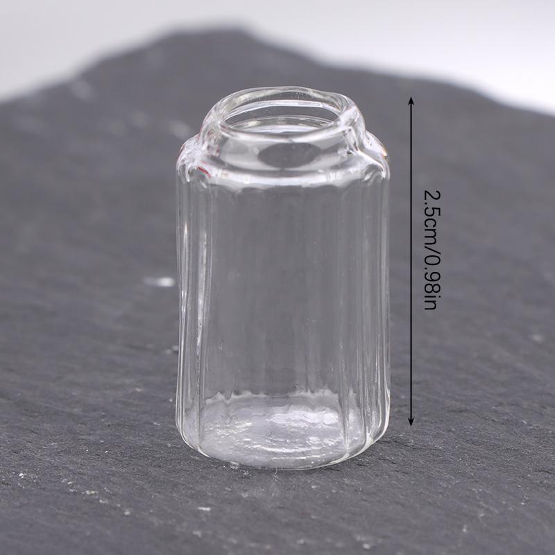 1:12 Dollhouse Miniature Vase Storage jar Glass Bottle Cork Cover Tiny Jar Vials Model Dollhouse Miniature Furniture Toys