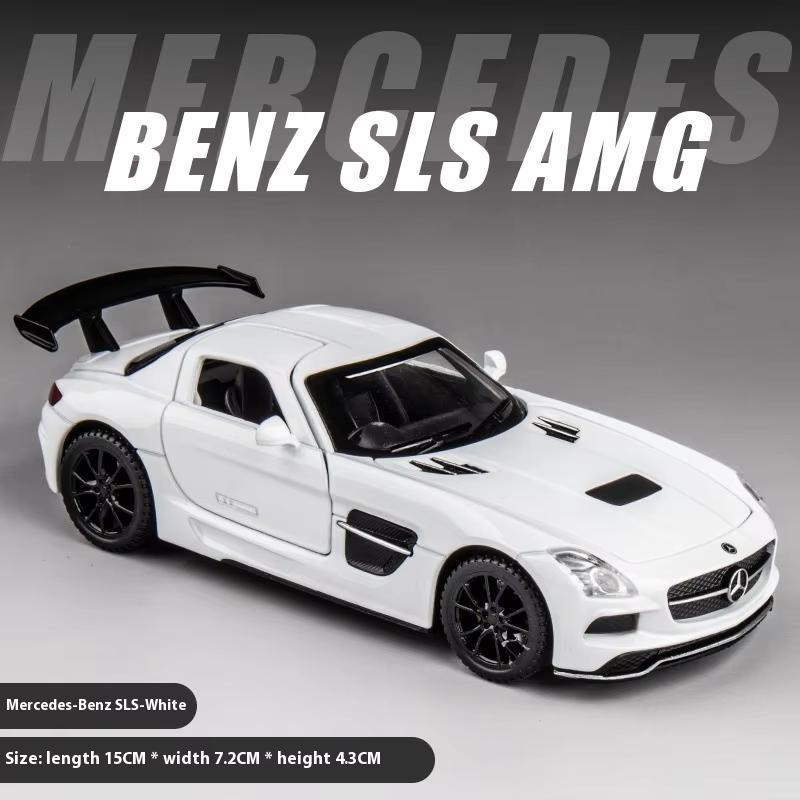 1:32 Mercedes Benz SLS AMG Supersportwagen Legierung Druckguss Modellauto Sound und Licht Kinderspielzeug Ornamente Junge Geschenk Sammlung Hobby