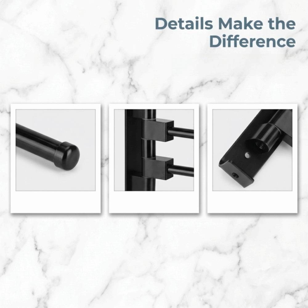 Wall Mounted Towel Rack Black Towel Storage Rack Rust Towel Bar  Hotel Use