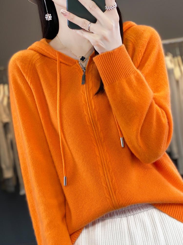 Women's 100% Wool Hooded Zip-Up Cardigan Sweater – 25th Anniversary Edition