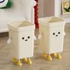 Storage Bin Trash Can Food Waste Plastic Wastebasket Lightweight Square Garbage Can  Kitchen