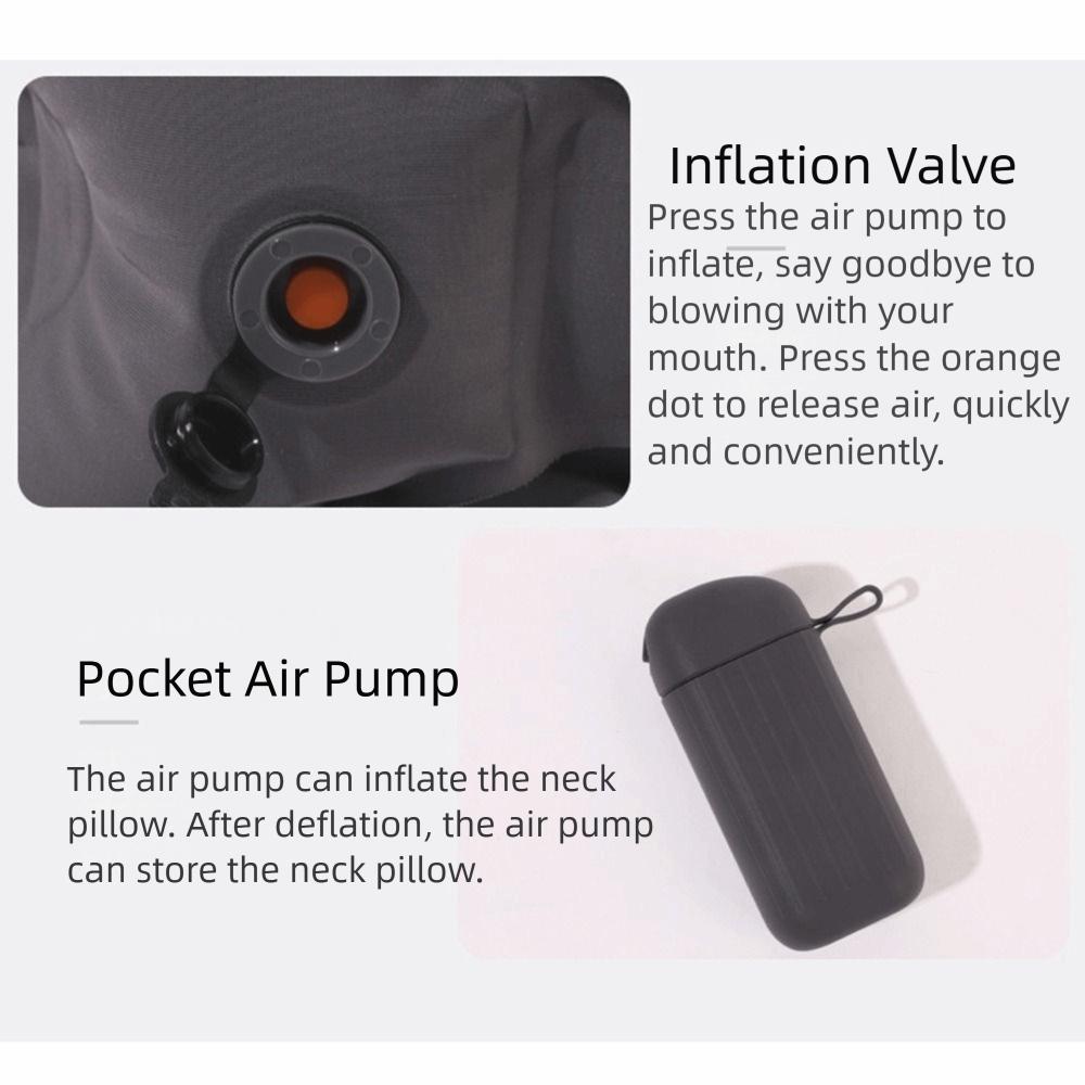 Manual Inflation Inflatable Neck Pillow Ultralight Breathable Travel U-shaped Pillow with Air Pump Comfortable