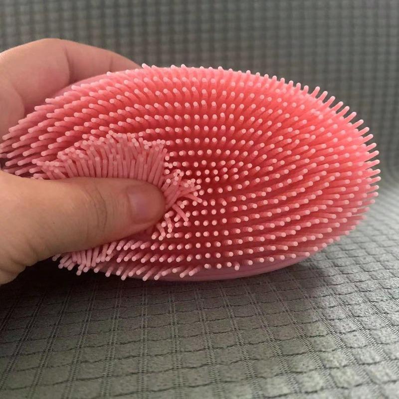 Cleaning Brush, Suitable For Shower, Silicone Shampoo & Body Wash Brush, Double-Sided Friction Bath Brush, Massage Bath Brush, Bathroom Cleaning Tool