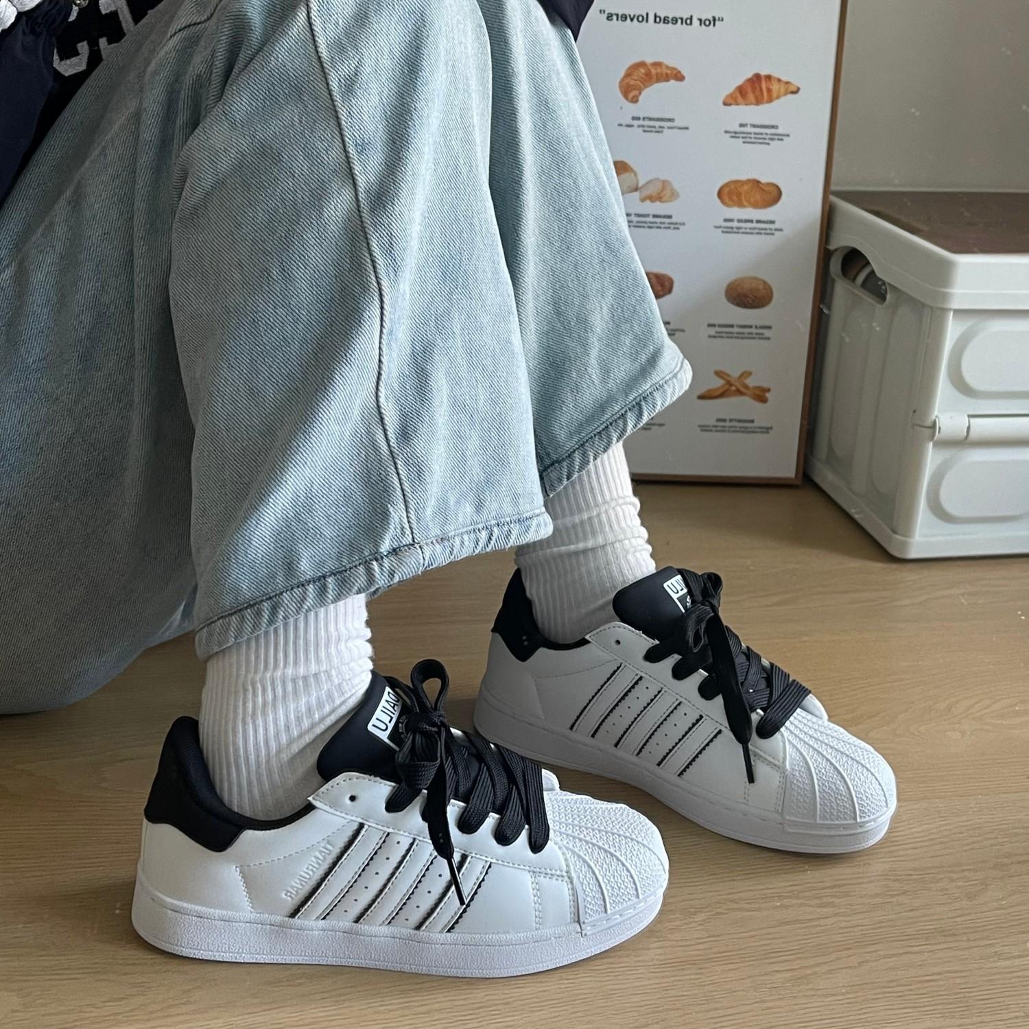 ins new retro shell head board shoes student sports 36