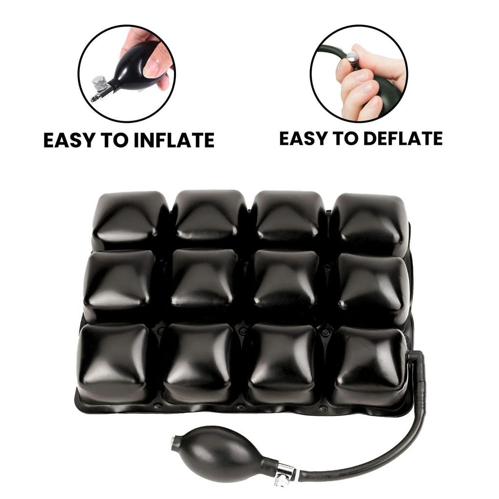 Inflatable Air Seat Cushion with Pump | Breathable Mesh Cover & Non-Skid Bottom | Ideal for Medical, Office, Home, Motorcycle
